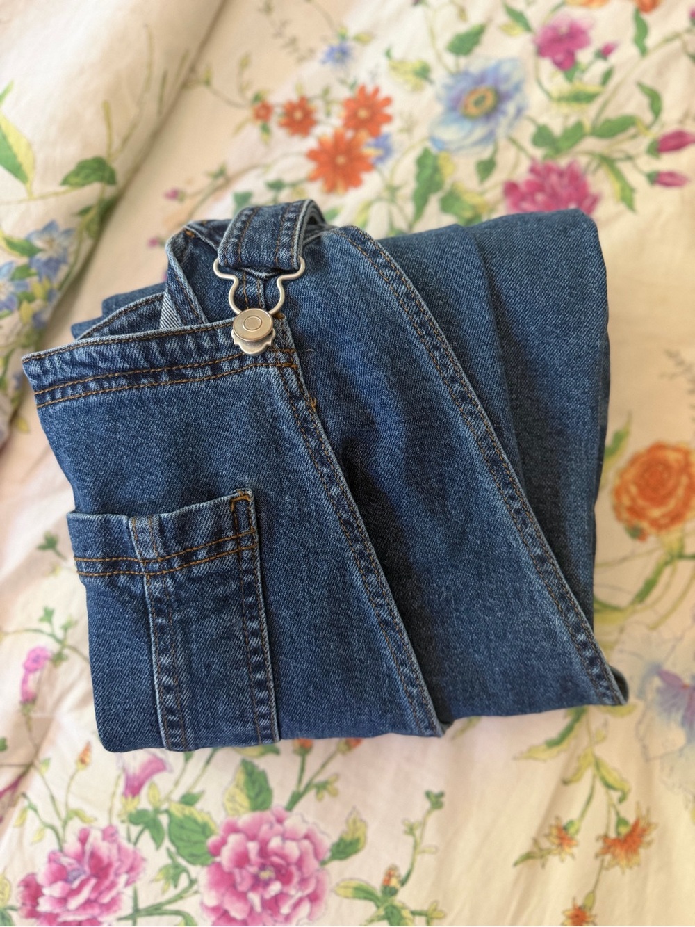 Celebrity Pink Distressed Denim Overalls Size Small